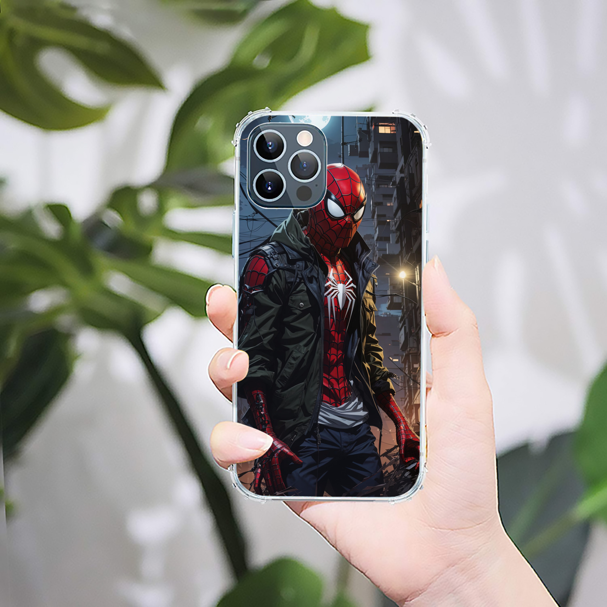 （画像用） Spider Man スパイダーマン 【iPhone 12シリーズ対応】透明スマホケース（クリアソフトケース）